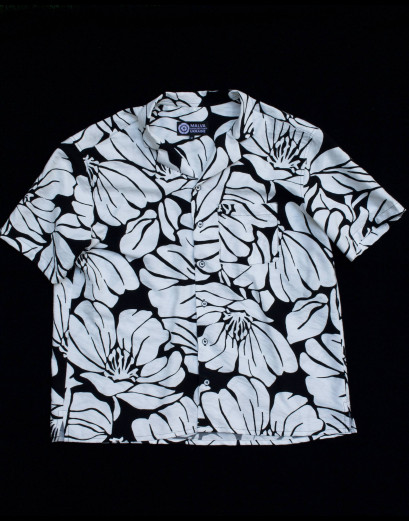 Гавайська сорочка S Black\White Blossom